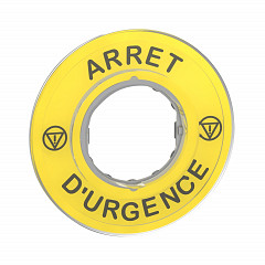 Napisna legenda O 60 za izklop v sili - ARRET D'URGENCE/logo ISO13850