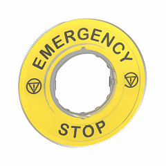 Napisna legenda za O 60 za izklop v sili - EMERGENCY STOP/logo ISO13850