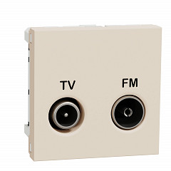 TV/FM socket, New Unica, individual, 2module, beige