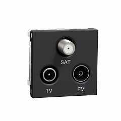 Unica - TV/FM/SAT - individualen - 2 m (1 kabel) - antracit