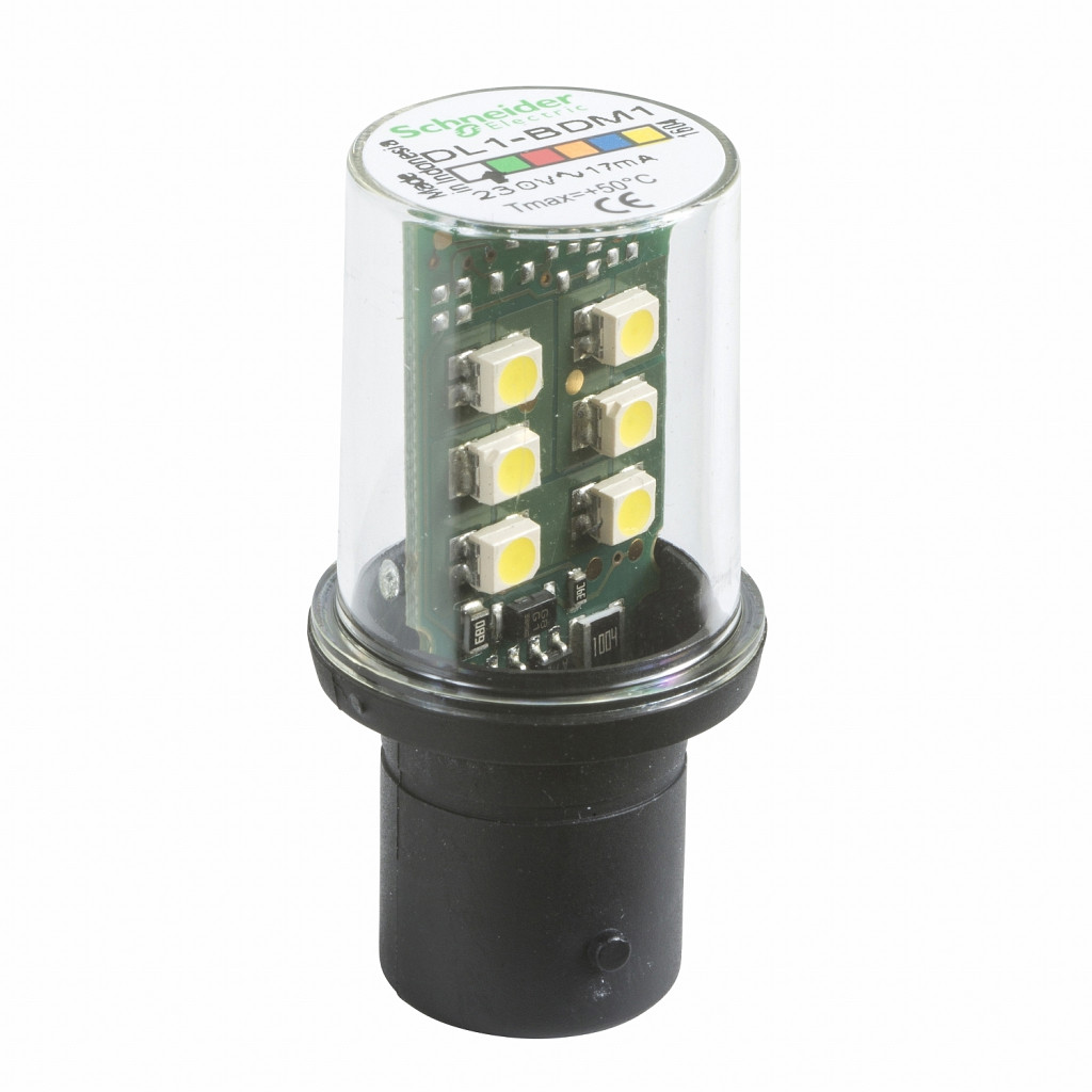 Bela LED žarnica BA15D 230 V AC