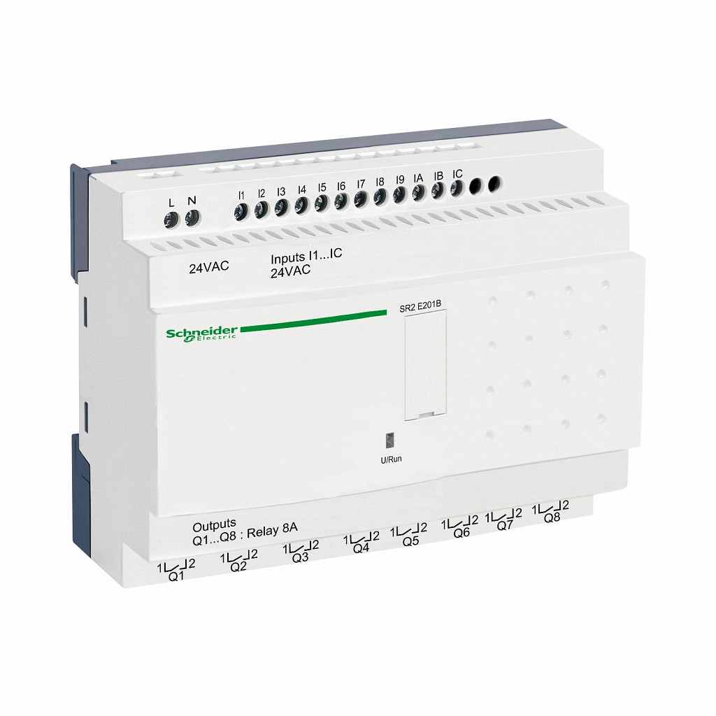 Kompakten pameten rele Zelio Logic - 20 I O - 24 V AC - ura - brez zaslona