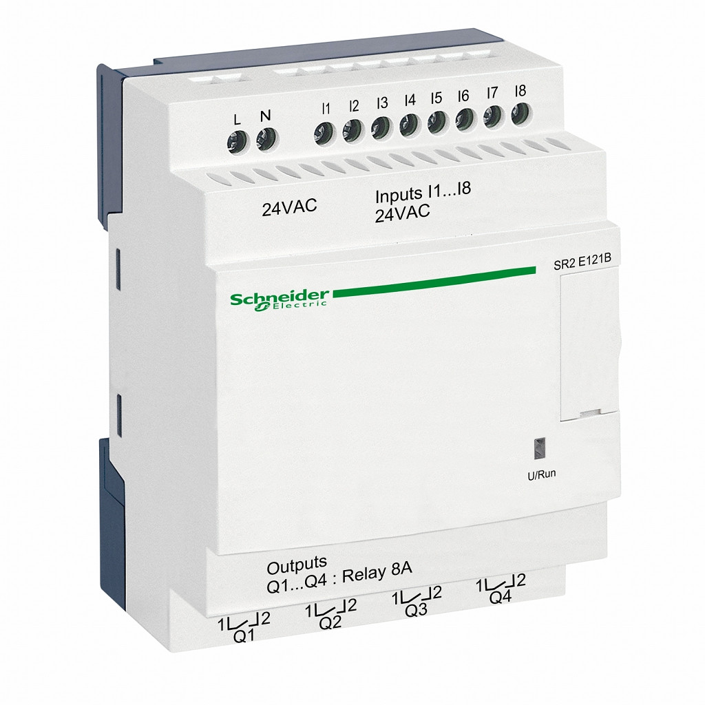 Kompakten pameten rele Zelio Logic - 12 I O - 24 V AC - ura - brez zaslona