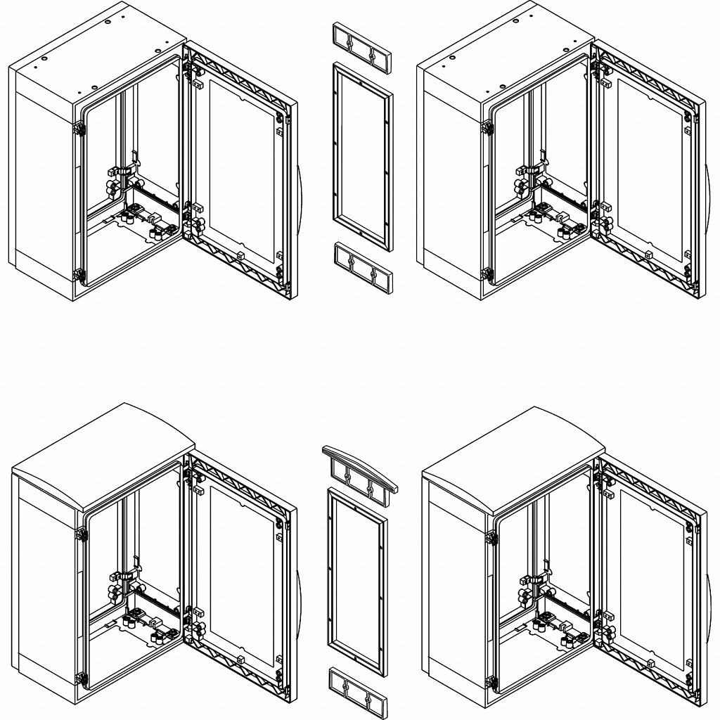 Komplet za vodoravno spajanje za omaro PLA, V 500 x G 320 mm - sklopka IP55