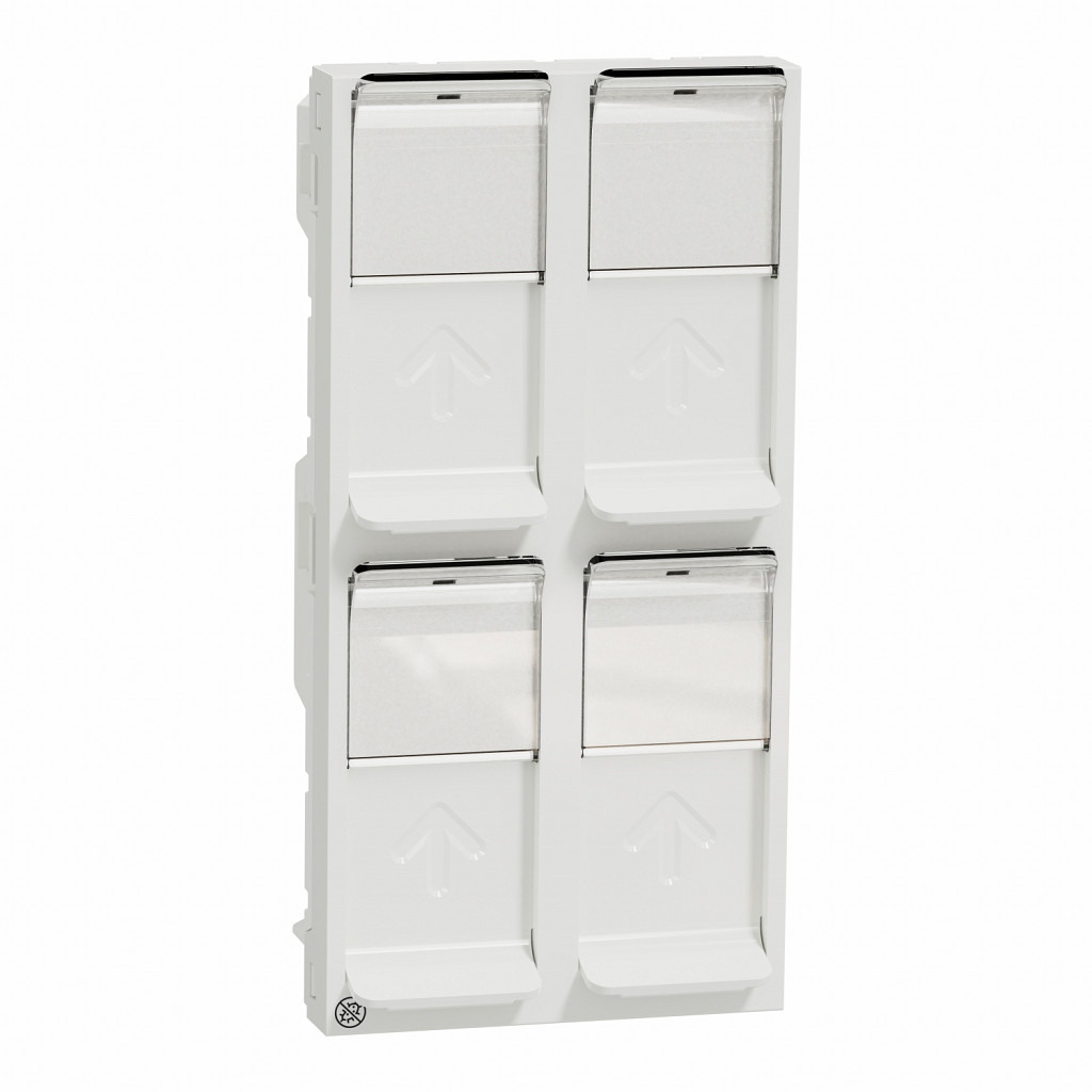 Pokrov za RJ45, Unica, za 4x Keystone/Systimax, 4 moduli