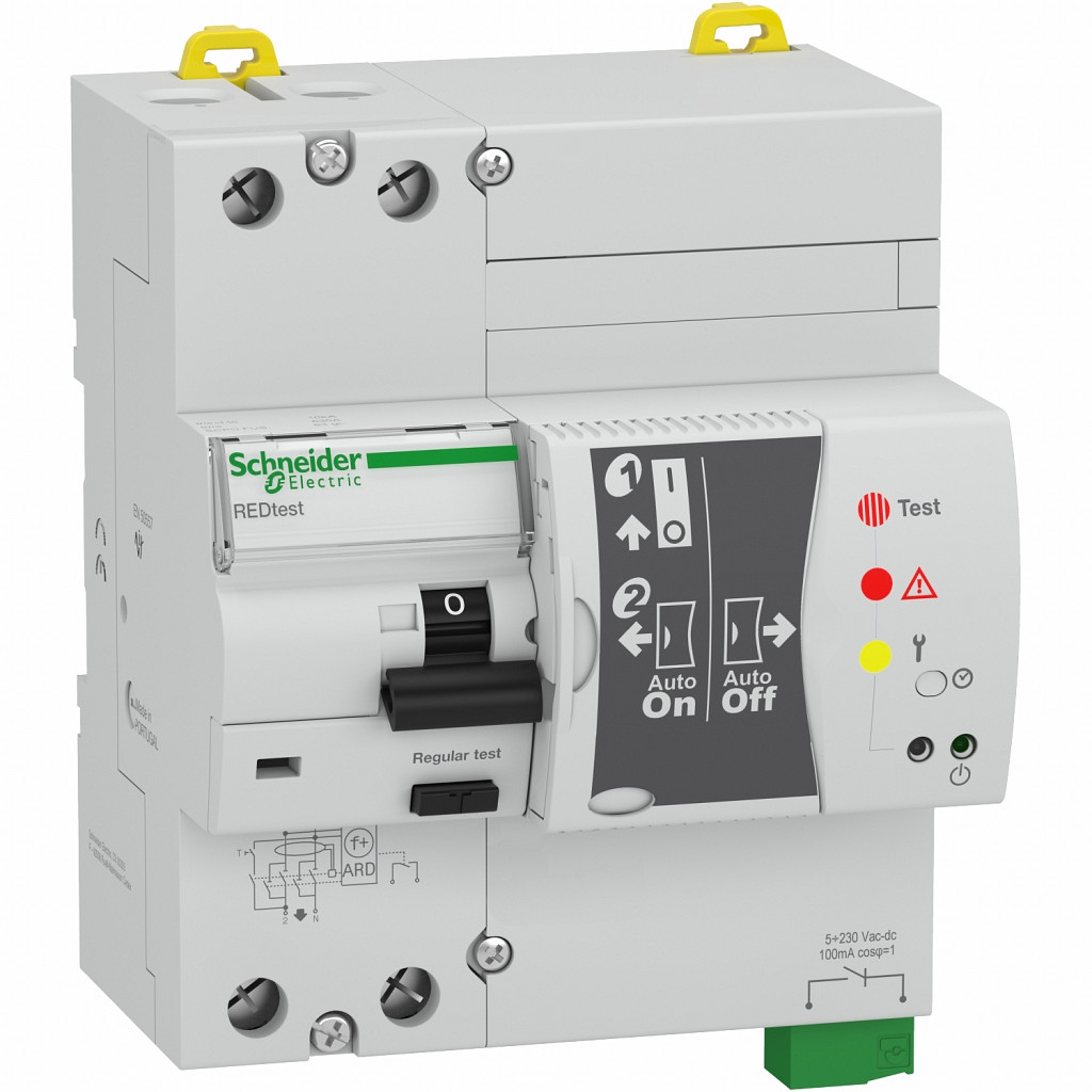 RCCB s ponovnim zapiralnikom - REDtest - 2 pola - 25 A - razred A - 30 mA