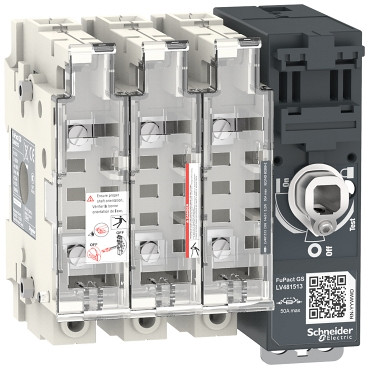 Switch disconnector fuse, FuPacT GSC50, 50A, 3 poles, fuse type NFC 14x51mm, front and right side control