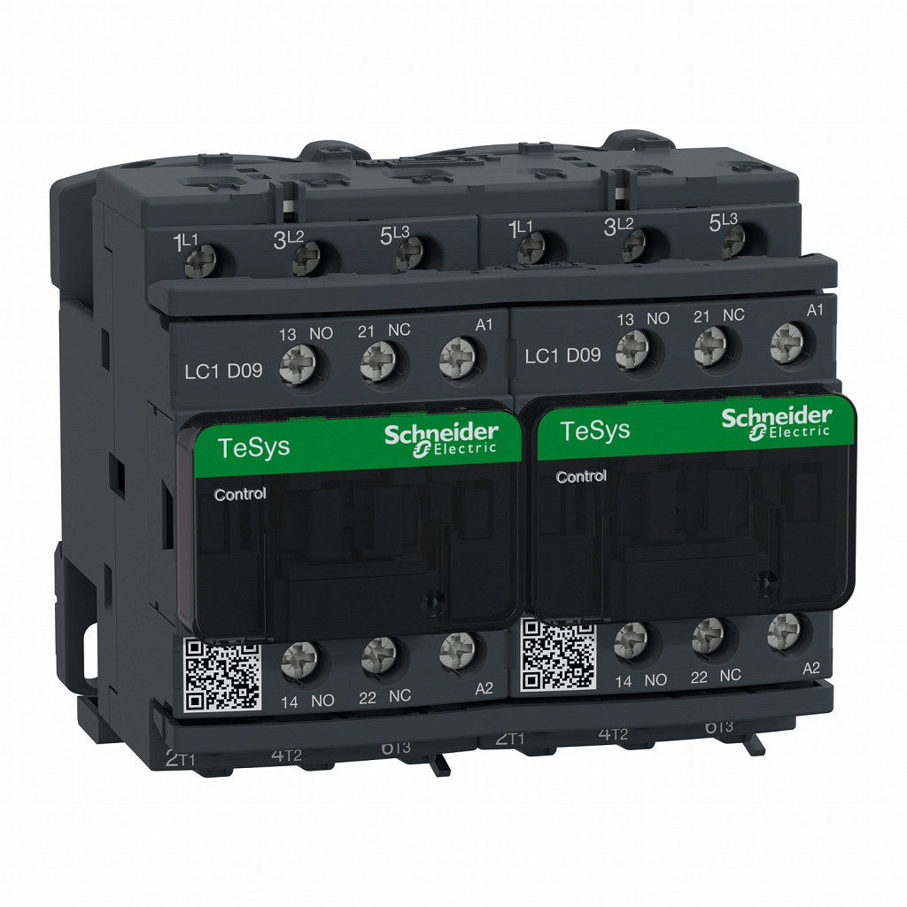 TeSys D rever. kont. - 3P (3 NO) - AC-3 - 440 V 9 A - 400 V AC tuljava