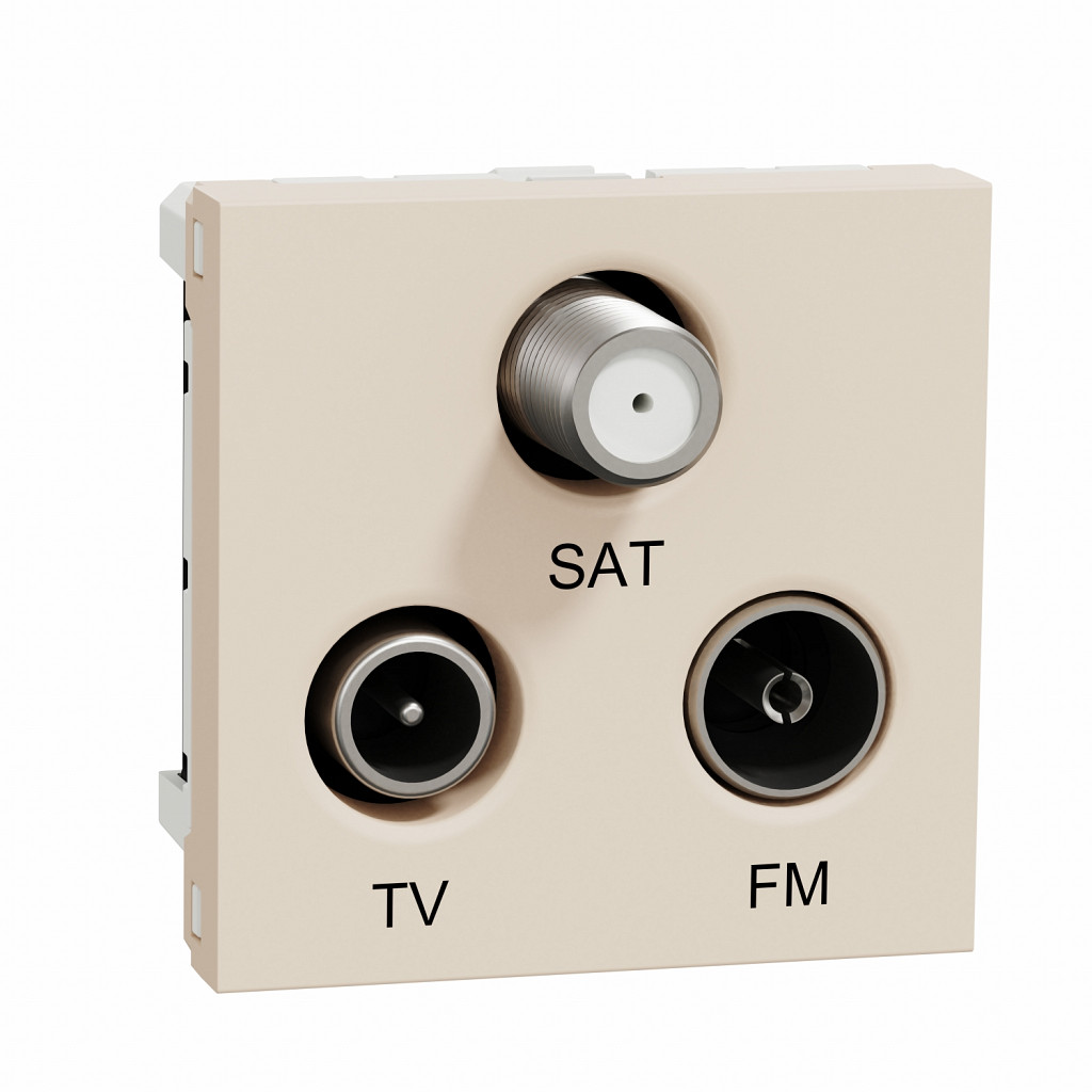 TV/FM/SAT socket, New Unica, individual, 2module, beige