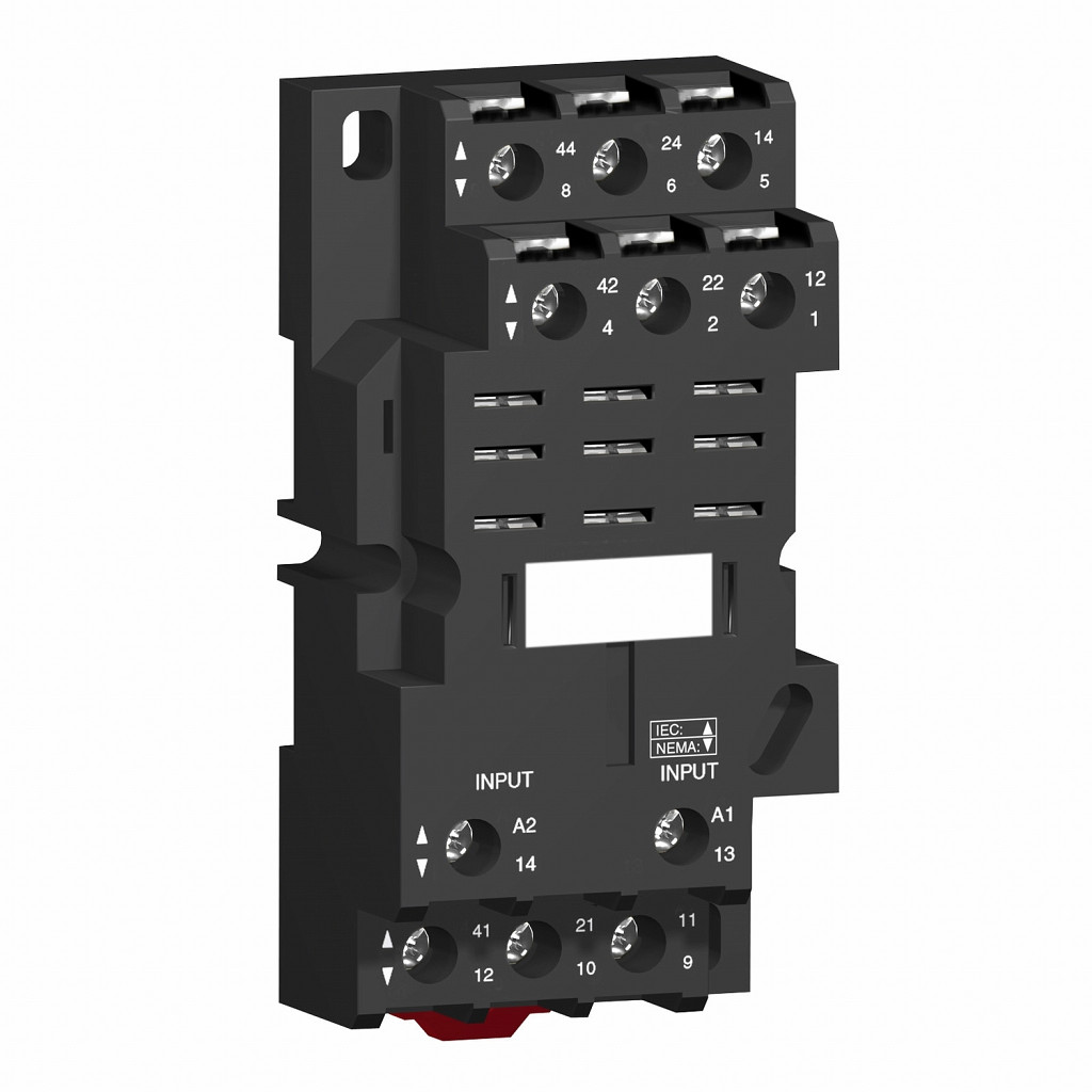 Podnožje RPZ - mešan kontakt - 16 A - 250 V - vijačna objemka za rele RXM3