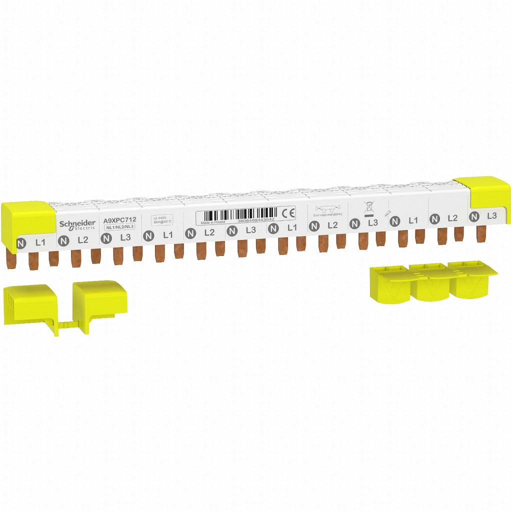 Zbiralka glav. za iDPN 3P+N, 12x18 mm, 80 A