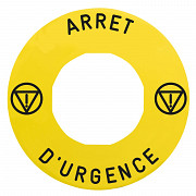 Napisna legenda O 60 za izklop v sili - ARRET D'URGENCE/logo ISO13850