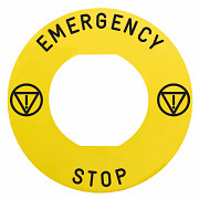 Napisna legenda za O 60 za izklop v sili - EMERGENCY STOP/logo ISO13850