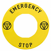 Napisna legenda za O 60 za izklop v sili – EMERGENCY STOP/logo ISO13850