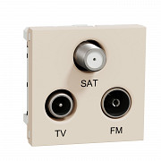 TV/FM/SAT socket, New Unica, individual, 2module, beige