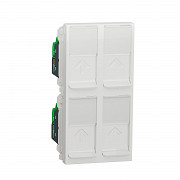 Unica - 4 x RJ45 vt. - 45x90 - kat. 5E - UTP - ravna - otr. zaščita - bela